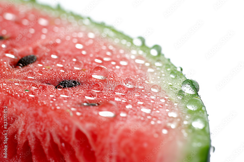 Close-Up Detail of a Fresh Juicy Watermelon Isolated on White Close-Up Detail of a Fresh Juicy Watermelon Isolated on White