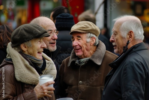 Unidentified senior people drink coffee in Berlin, Germany. © Iigo