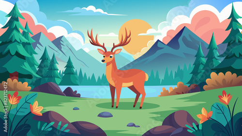 animal-deer-landscape-bacgroud