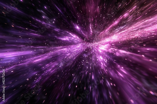 Digital image of purple blurry rays in the night sky  high quality  high resolution