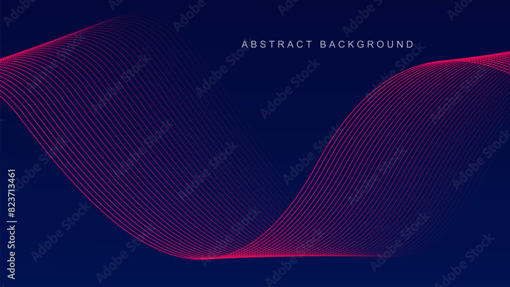 Abstract glowing wave lines on dark blue background. Dynamic wave pattern. Modern flowing wavy lines. Futuristic technology concept. Suit for banner, poster, cover, brochure, flyer, website Abstract glowing wave lines on dark blue background. Dynamic wave pattern. Modern flowing wavy lines. Futuristic technology concept. Suit for banner, poster, cover, brochure, flyer, website