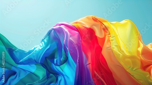 Pride month flag banner on blue background