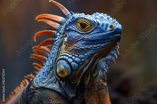 Digital artwork of galapagos island nature tour with iguana  high quality  high resolution