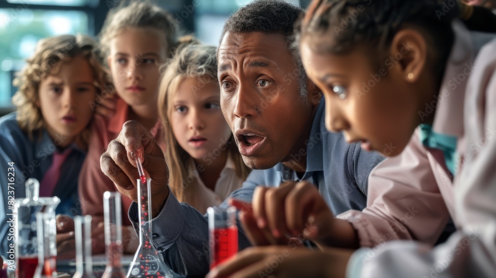 Obraz premium Fascinating Chemistry Classroom Experiment