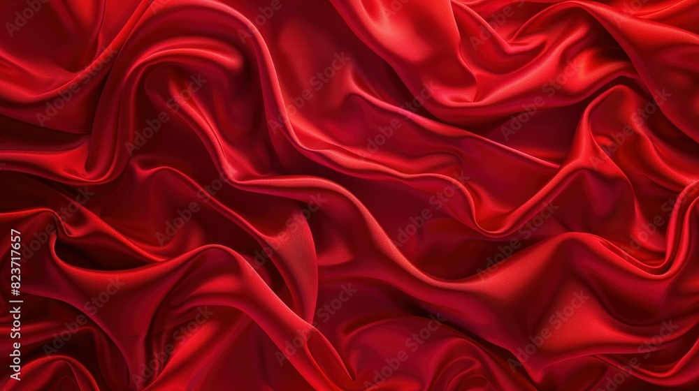 Fototapeta premium Red silk fabric texture background for fashion and beauty design inspiration rich and luxurious material for creative projects
