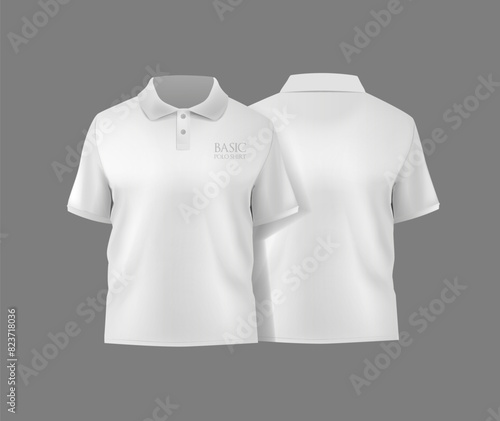 Short sleeve polo shirt.t-shirt front, t-shirt back and t-shirt sleeve design for mockup.