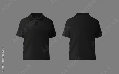 Short sleeve polo shirt.t-shirt front, t-shirt back and t-shirt sleeve design for mockup.