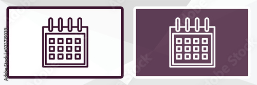 monthly wall calendar outline icon. Linear vector from business concept. Thin line black and white monthly wall calendar icon isolated on white and dark background