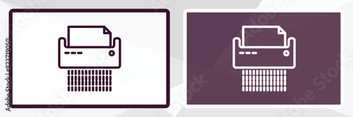 shredder outline icon. Linear vector from business concept. Thin line black and white shredder icon isolated on white and dark background