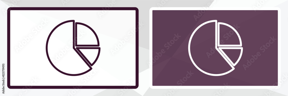 chart pie outline icon. Linear vector from business concept. Thin line black and white chart pie icon isolated on white and dark background chart pie outline icon. Linear vector from business concept. Thin line black and white chart pie icon isolated on white and dark background