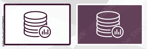database analysing outline icon. Linear vector from business concept. Thin line black and white database analysing icon isolated on white and dark background