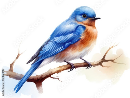 Bluebird bird isolated on white background