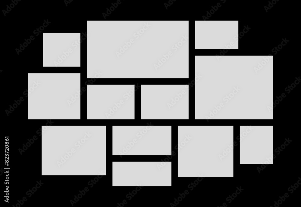 Pictures or photos frame collage. comics page grid layout abstract photo frames and digital photo wall template Pictures or photos frame collage. comics page grid layout abstract photo frames and digital photo wall template