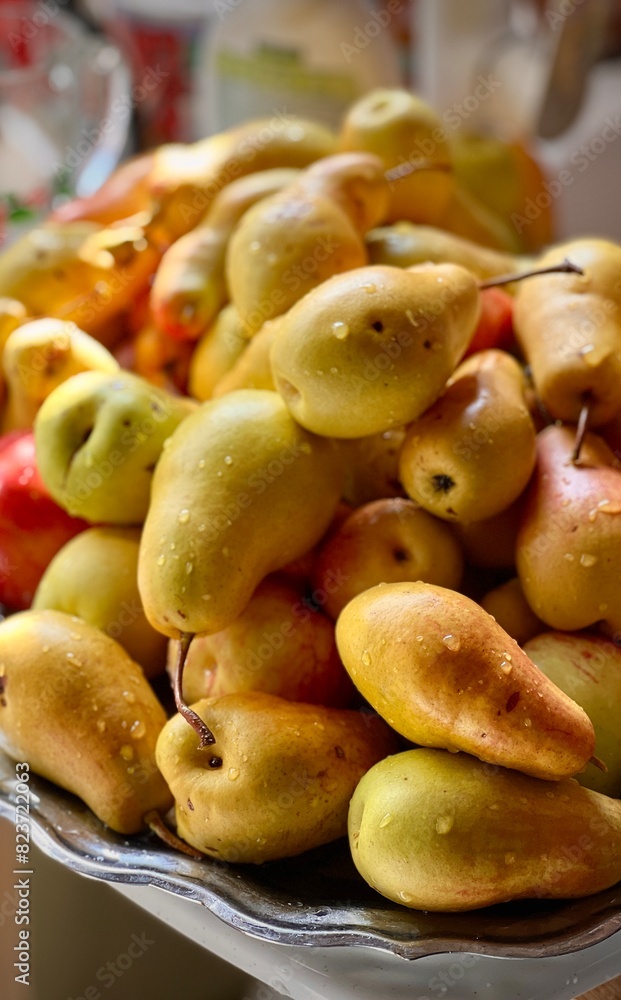 pears in a market pears in a market