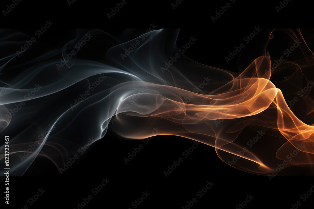 Fototapeta premium Ethereal Blue Smoke on Black Background