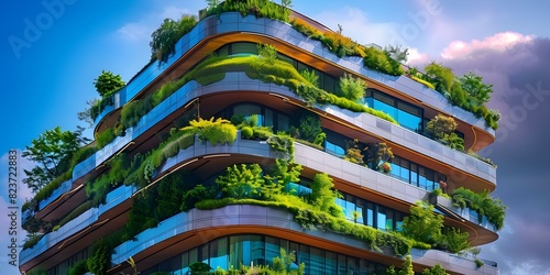 Developing Sustainable Modern Cities with Green Design to Minimize Environmental Impact. Concept Green Urban Design, Sustainable Infrastructure, Low-Impact Development, Eco-Friendly Technology #823722883