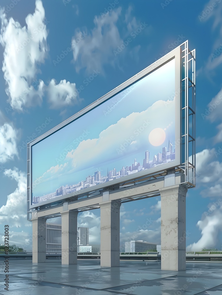 Futuristic Advertising Chibi Billboard in Contemporary Urban Landscape Futuristic Advertising Chibi Billboard in Contemporary Urban Landscape