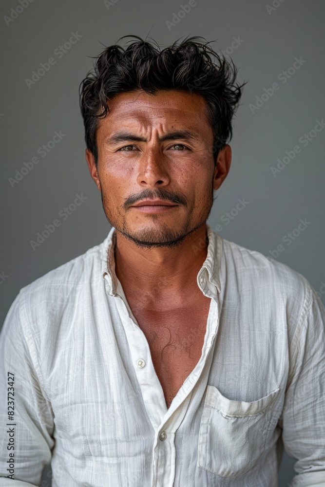 Portrait of a Rugged Man with Intense Gaze Portrait of a Rugged Man with Intense Gaze