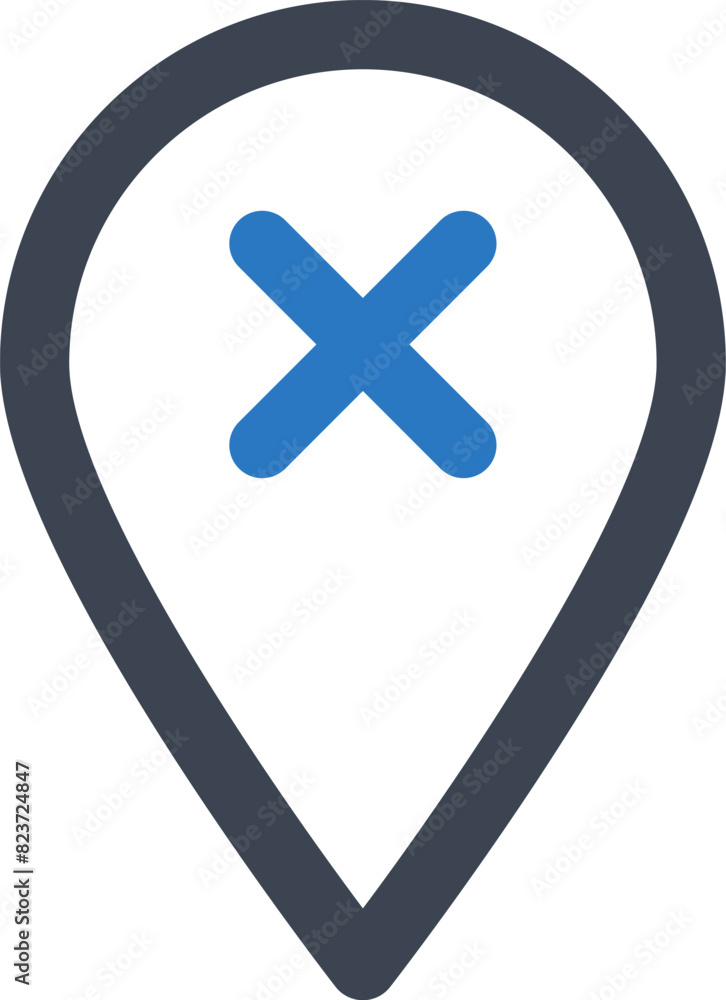 Obraz premium Location cancel icon