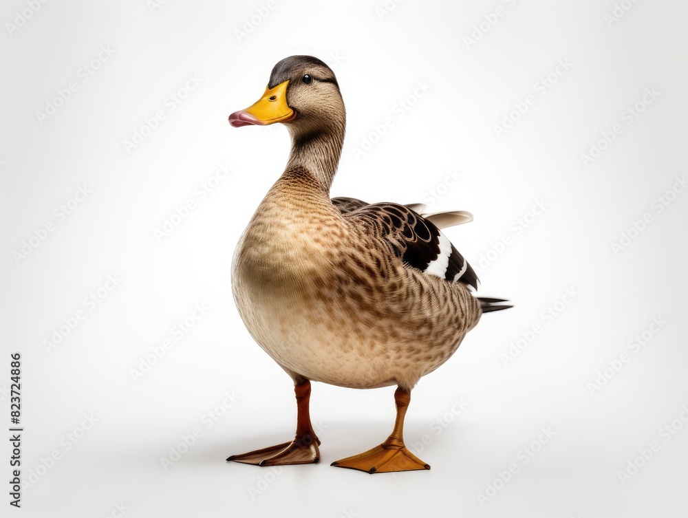 Duck bird isolated on white background