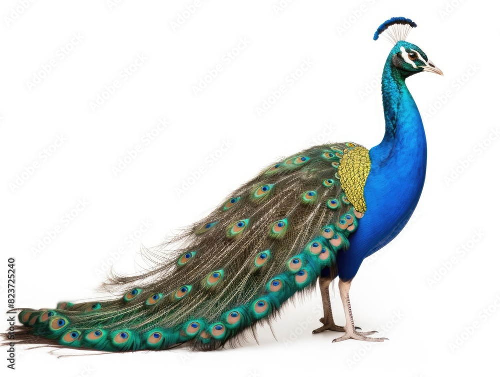 Obraz premium Peacock bird isolated on white background