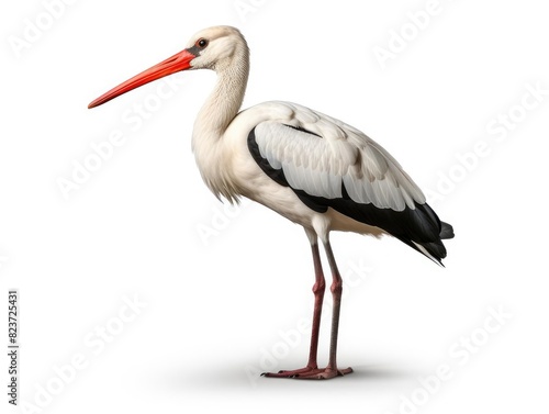 Stork bird isolated on white background