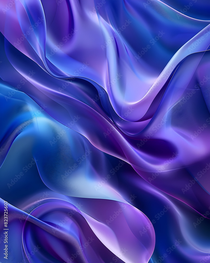 Obraz premium A blue and purple fabric with a wave pattern. The fabric is very soft and has a calming effect