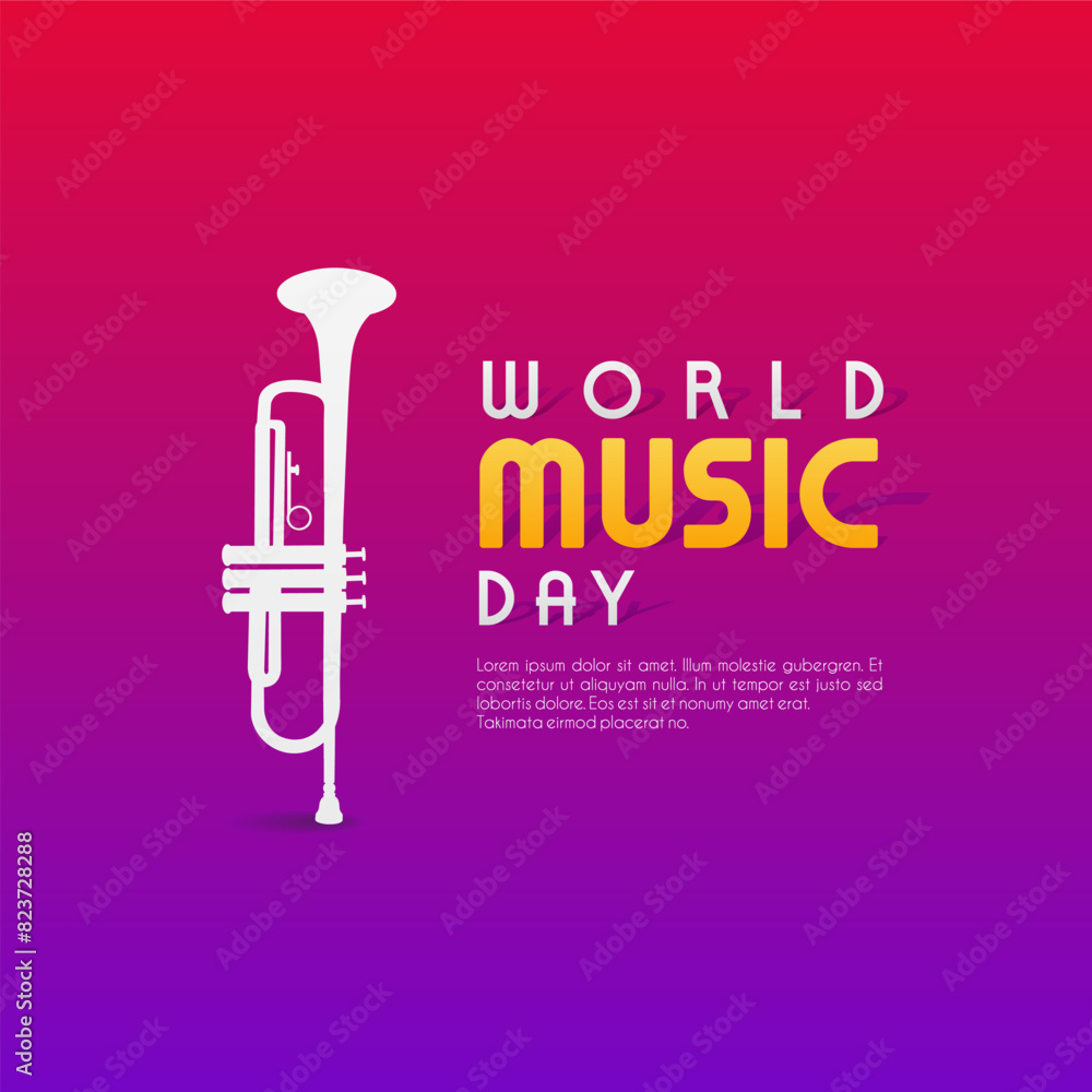World Music Day vector graphic is great for World Music Day celebrations, flat design, flyer design World Music Day vector graphic is great for World Music Day celebrations, flat design, flyer design