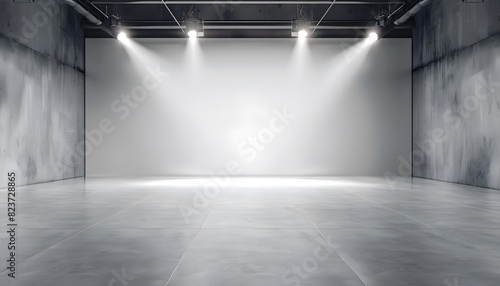 soft gray studio room background grey floor backdrop with spotlight