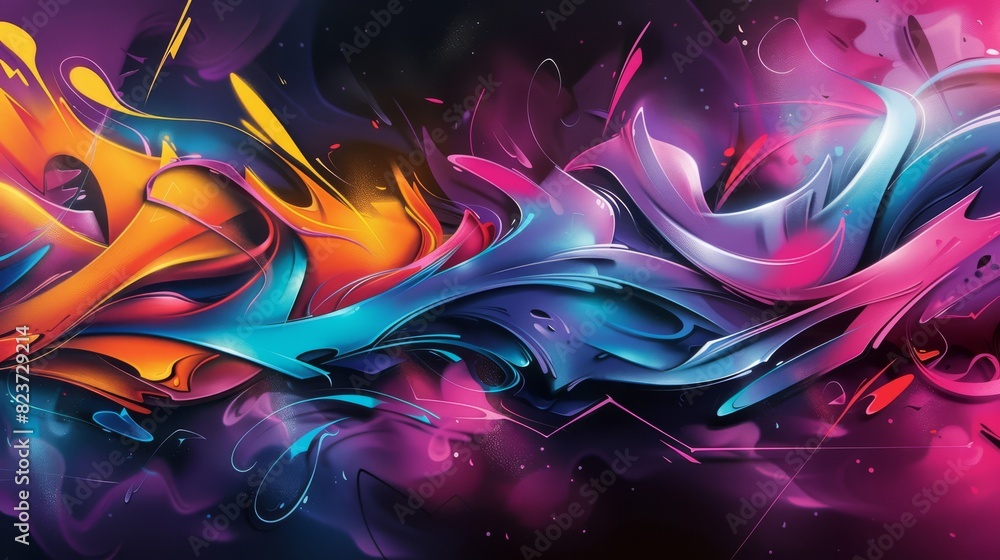 Obraz premium Abstract Artistic Expression Featuring Swirling Colors and Fluid Dynamics in Vivid Tones.
