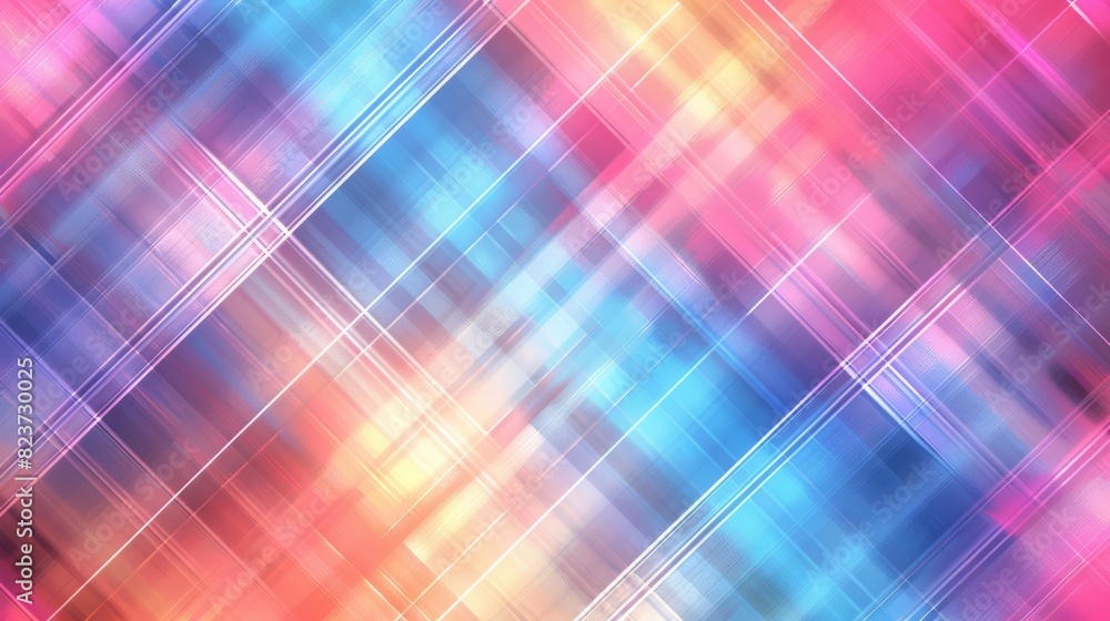 Vibrant Neon Glow Diagonal Plaid Pattern in Luminous Pink and Blue Tones. Vibrant Neon Glow Diagonal Plaid Pattern in Luminous Pink and Blue Tones.