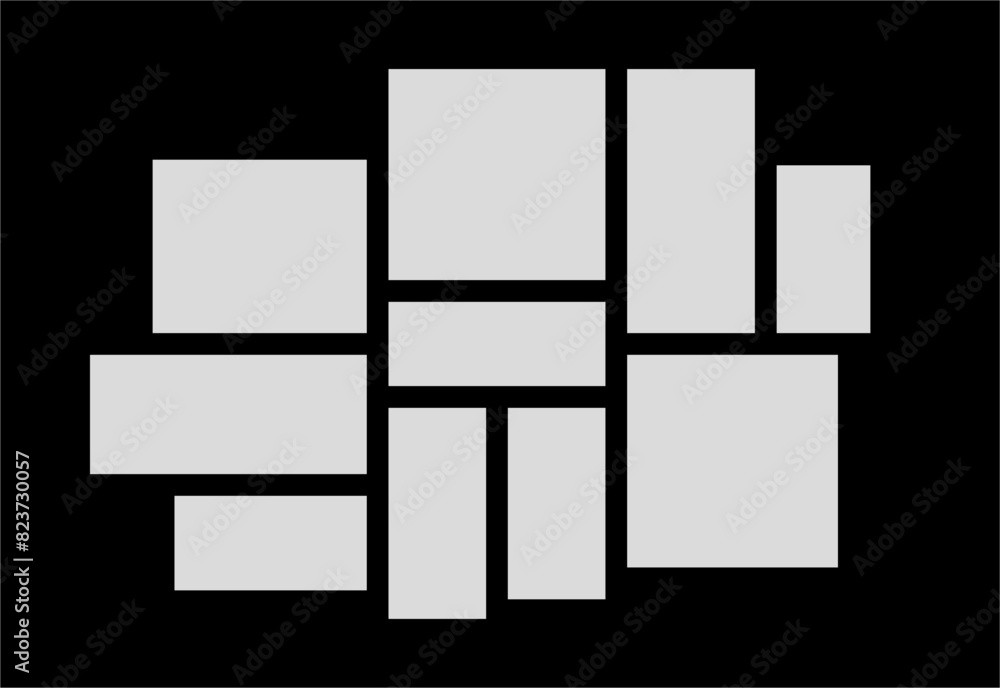 Pictures or photos frame collage. comics page grid layout abstract photo frames and digital photo wall template Pictures or photos frame collage. comics page grid layout abstract photo frames and digital photo wall template