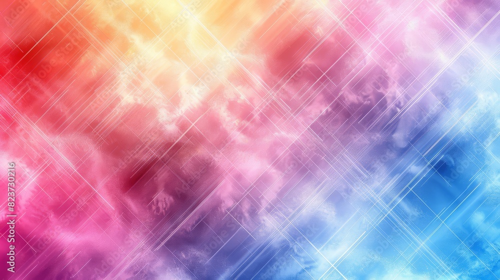 Luminous Diagonal Plaid Pattern Featuring a Gradient of Vivid Pink to Electric Blue. Luminous Diagonal Plaid Pattern Featuring a Gradient of Vivid Pink to Electric Blue.