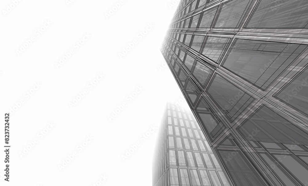 Fototapeta premium Concept city architecture 3d illustration