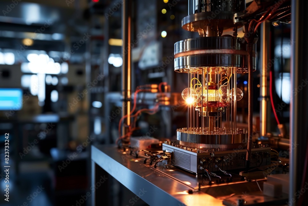 A powerful quantum computer in a modern lab technology, AI generated A powerful quantum computer in a modern lab technology, AI generated
