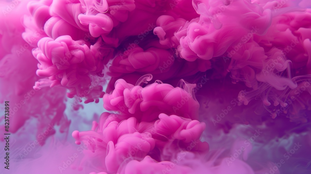 Fototapeta premium Vibrant pink ink cloud explosion in water