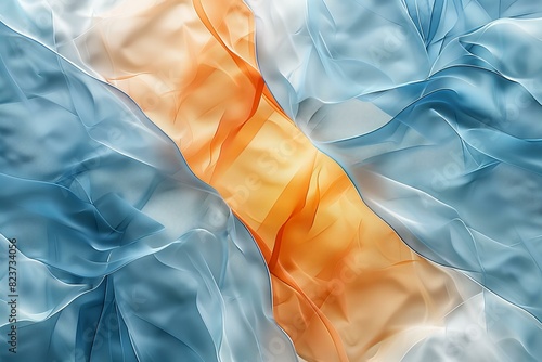 A color gradient wallpaper with blue, orange, and white stripes
