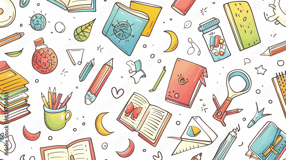 Back to School Doodle Seamless Pattern Back to School Doodle Seamless Pattern