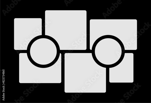 Pictures or photos frame collage. comics page grid layout abstract photo frames and digital photo wall template