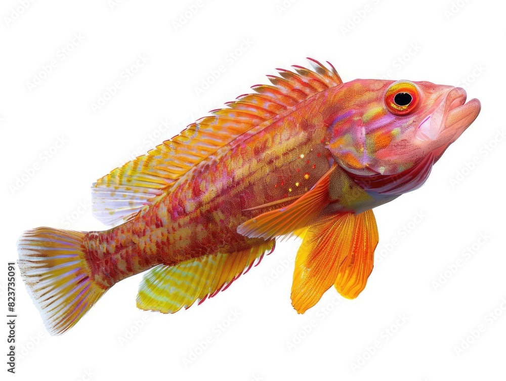 Fototapeta premium Wrasse fish isolated on white background.