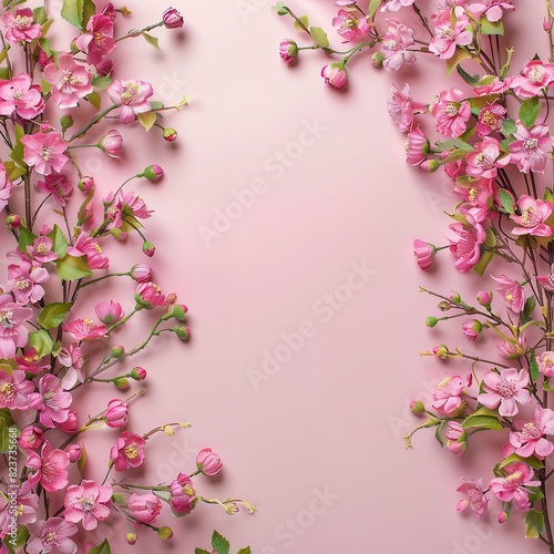 Pink flower frame background for mother s day   friendship day