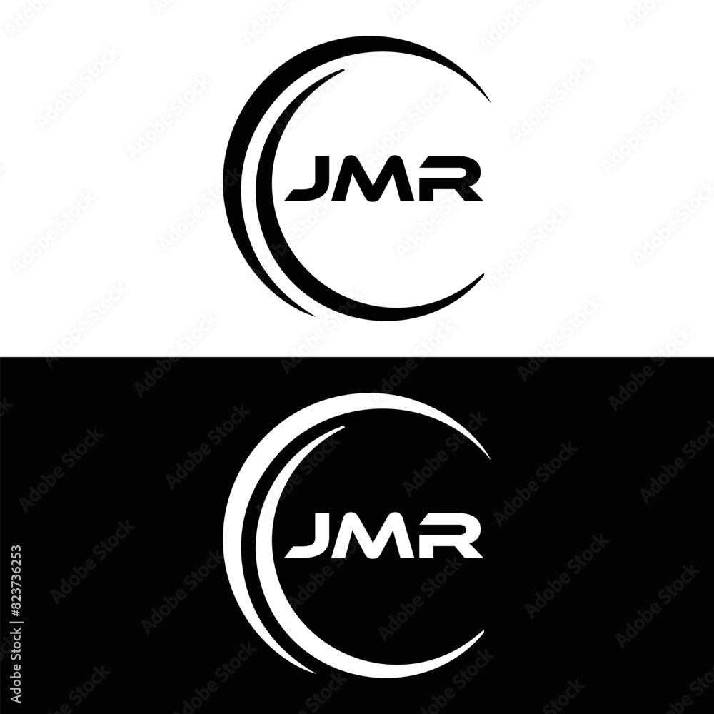 Obraz premium JMR logo. J M R design. White JMR letter. JMR, J M R letter logo design. J M R letter logo design in FIVE, FOUR, THREE, style. letter logo set in one artboard. J M R letter logo vector design.