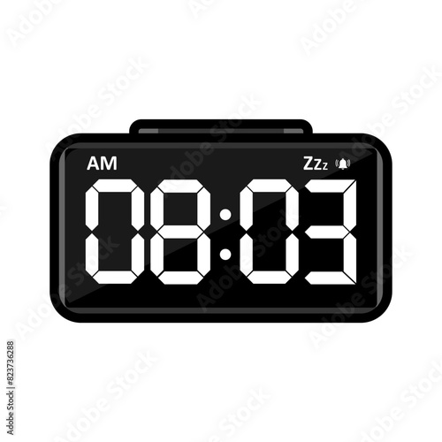 vector illustration of a cute digital clock