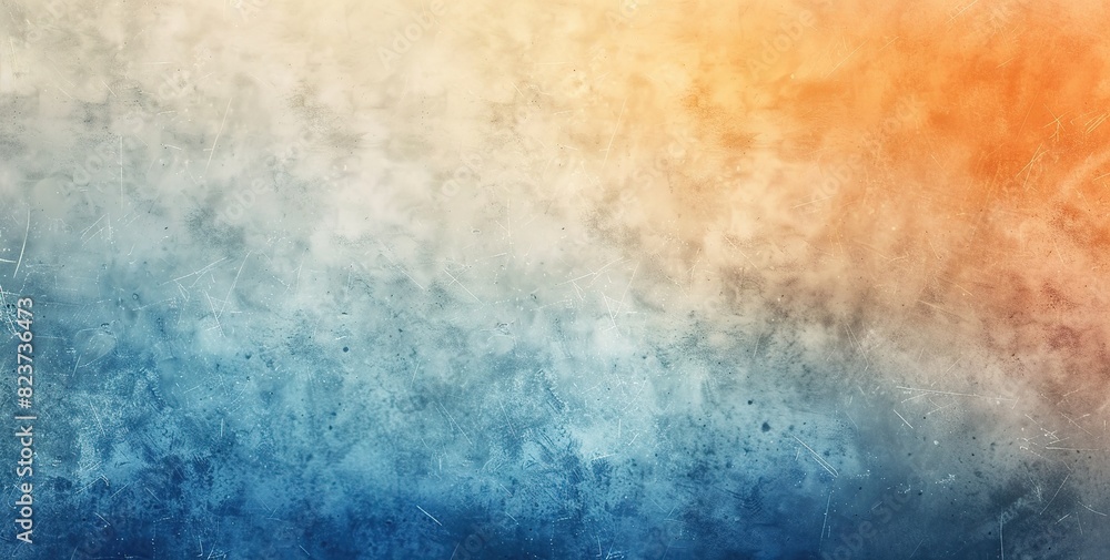 Obraz premium Abstract orange to blue gradient background with smoky mist and grunge texture. Ideal for use in stylish designs, modern wallpapers and creative digital projects