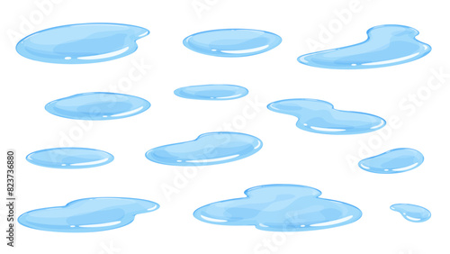 水たまりのイラスト素材セット