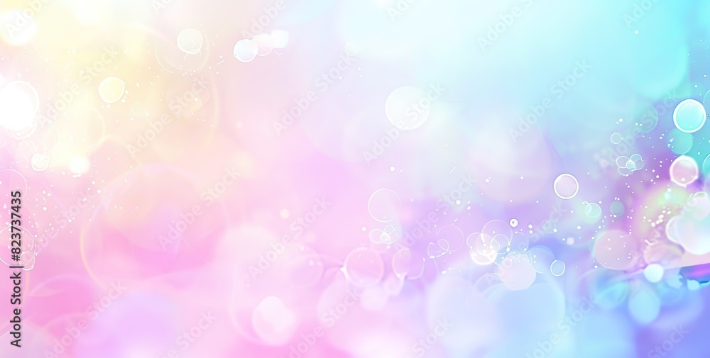 Pastel abstract blurred background with bokeh and bubbles effects. Gradient design perfect for digital wallpapers, creative projects, and decorative designs