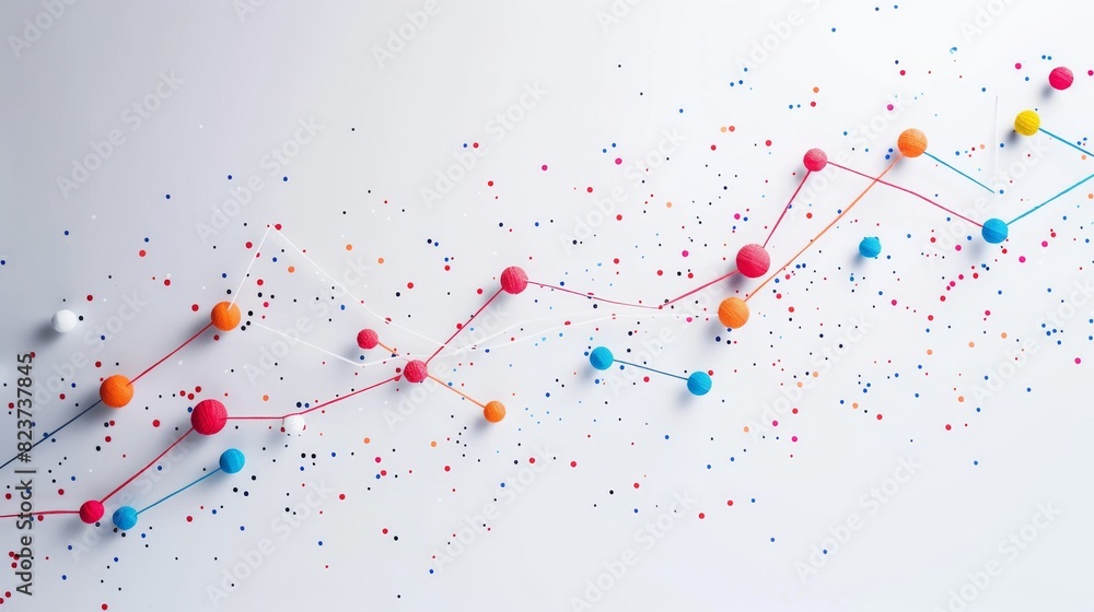 Isolated graph with company icons increasing along the trend line, white background, economic success, stock photo, clean design Isolated graph with company icons increasing along the trend line, white background, economic success, stock photo, clean design