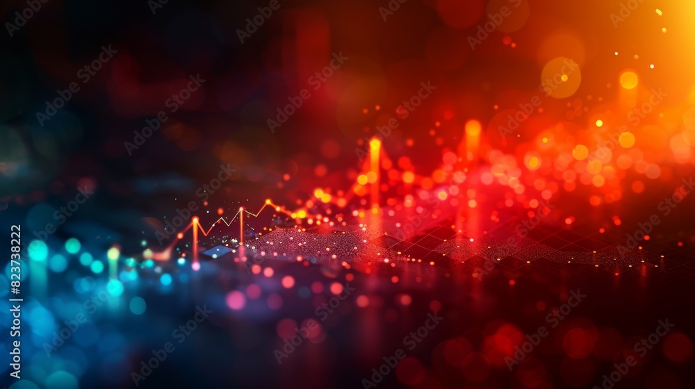 Line graph with descending trend on a dynamic, colorful background, economic decline, highquality stock photo Line graph with descending trend on a dynamic, colorful background, economic decline, highquality stock photo