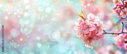 Serene Spring in Pastel Palette With Ample Copy Space  High-Quality Photography