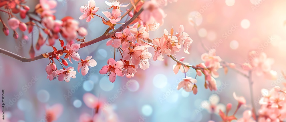 Pastel Spring Beauty - High Quality Photography with Copy Space for Text, Soft Colors of Springtime Blossoms and Nature